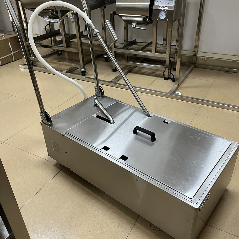 Commercial Deep-Fryer Oil Filtration Cart — Stainless Steel
