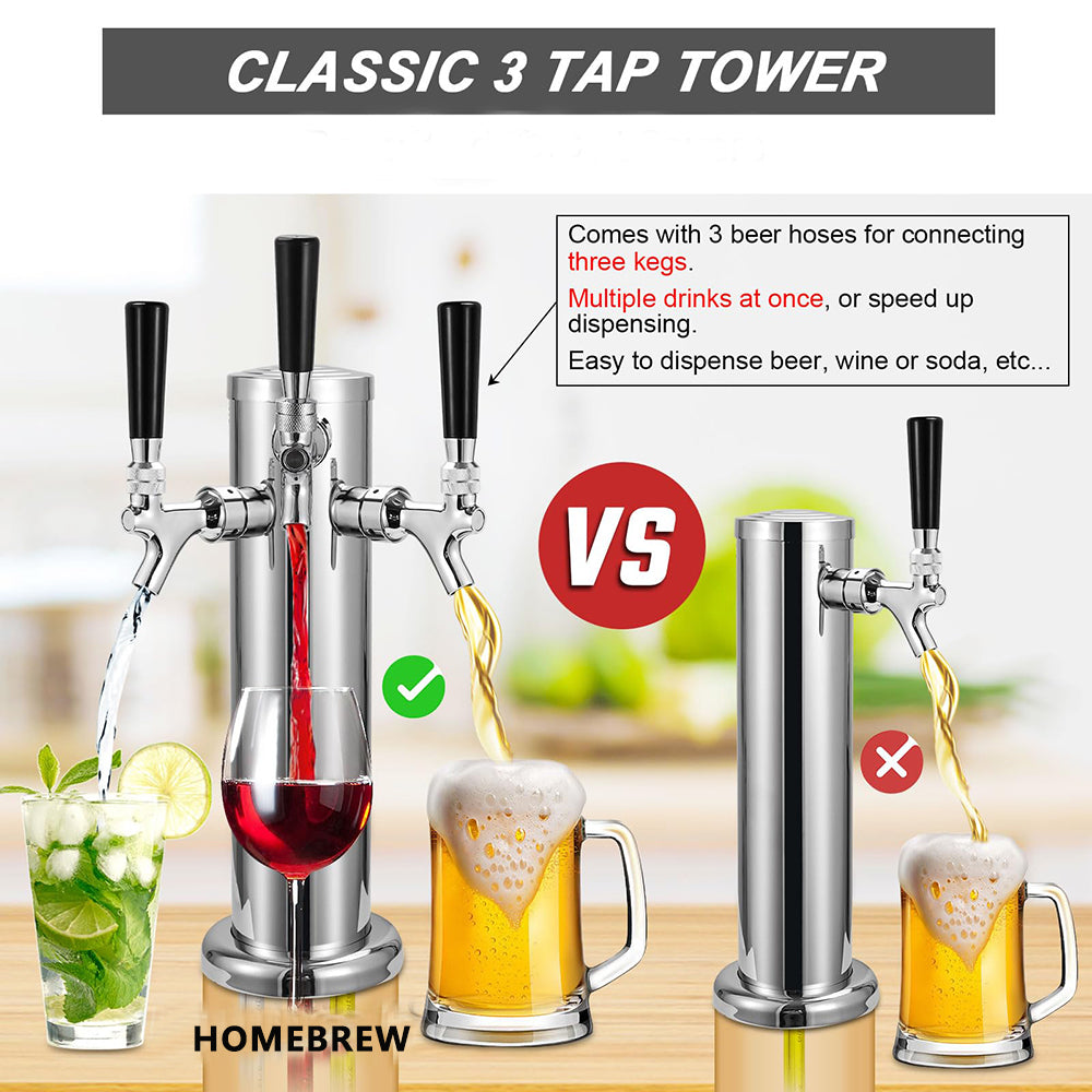Triple-Tap Draft Beer Tower