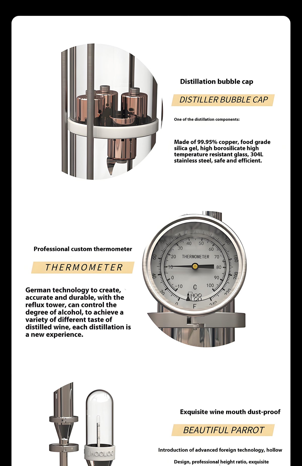 Copper Alembic Still — 4-Column Distillation Tower
