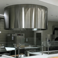 Round Island Commercial Kitchen Exhaust Hood — Stainless Steel Canopy image preview
