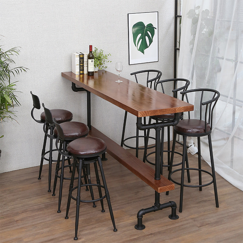 Industrial Water-Pipe Bar Table — Metal Frame