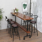 Industrial Water-Pipe Bar Table — Metal Frame