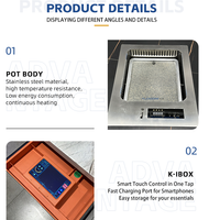 Smokeless Hot Pot &amp; BBQ Dining Table — Stainless Steel image preview