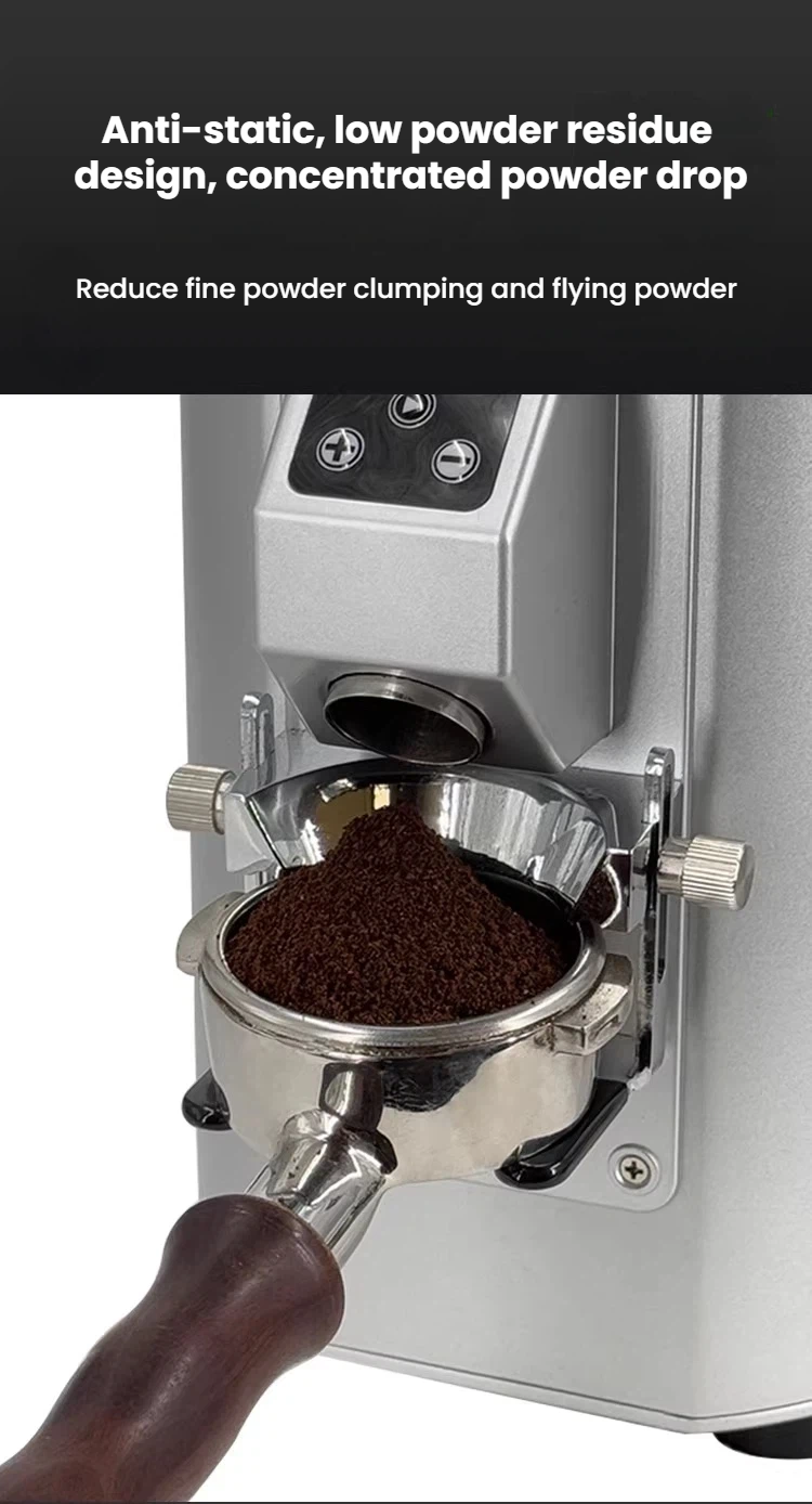 Commercial Electric Coffee Grinder — 64mm Flat Burr, Stepless Adjustment