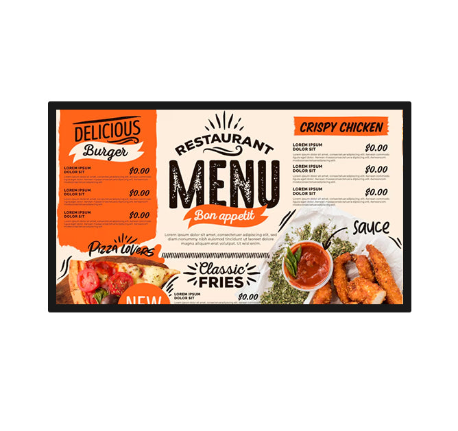 Wall-Mounted Touchscreen Digital Menu Board — Android LCD Display