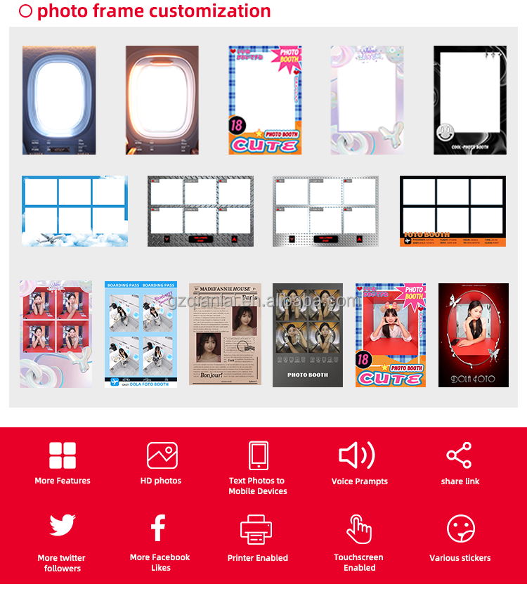 Commercial Selfie Photo Booth Machine — Touchscreen with Instant Print