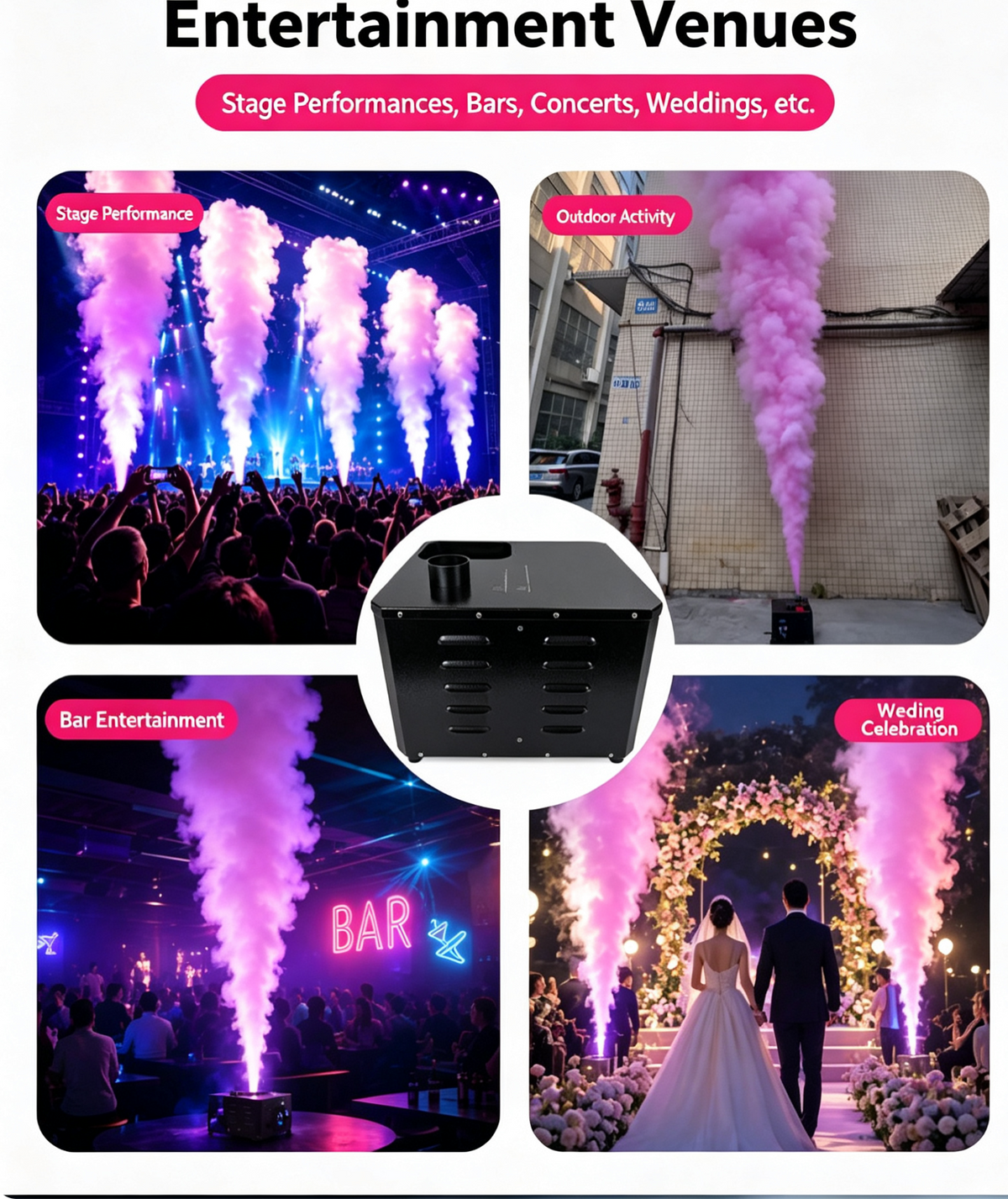 3000W DMX512 Color Fog Jet Machine — Remote Control