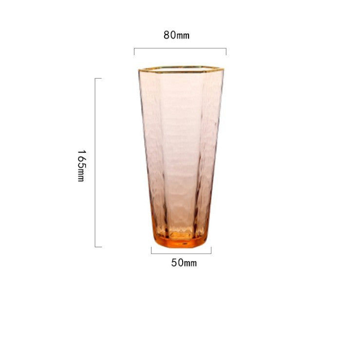Vintage Gilded Glass Collection - Hexagonal Glassware