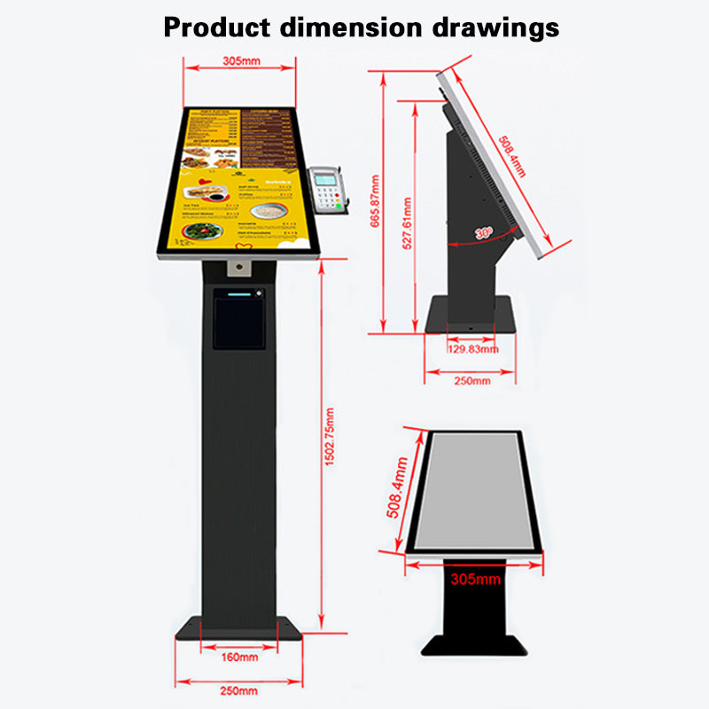 Self-Service Payment Kiosk — HD Touchscreen with Ticket Printer
