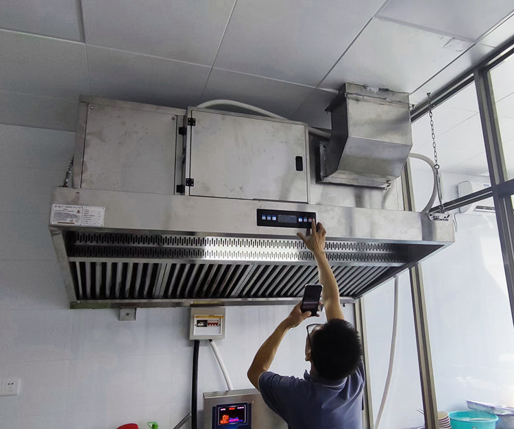Wall-Mounted Commercial Range Hood — Stainless Steel, 6000 m³/h