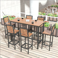 Modern Outdoor High Bar Table — Wood-Plastic Composite image preview