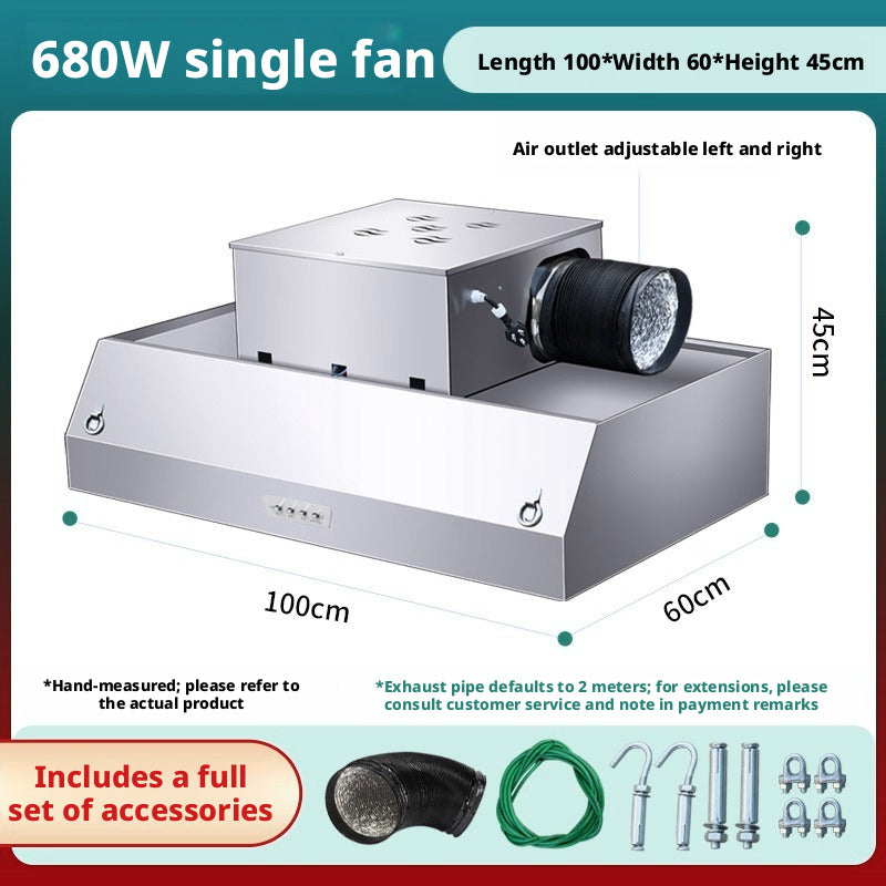 Commercial Stainless Steel Range Hood with Electrostatic Fume Purification
