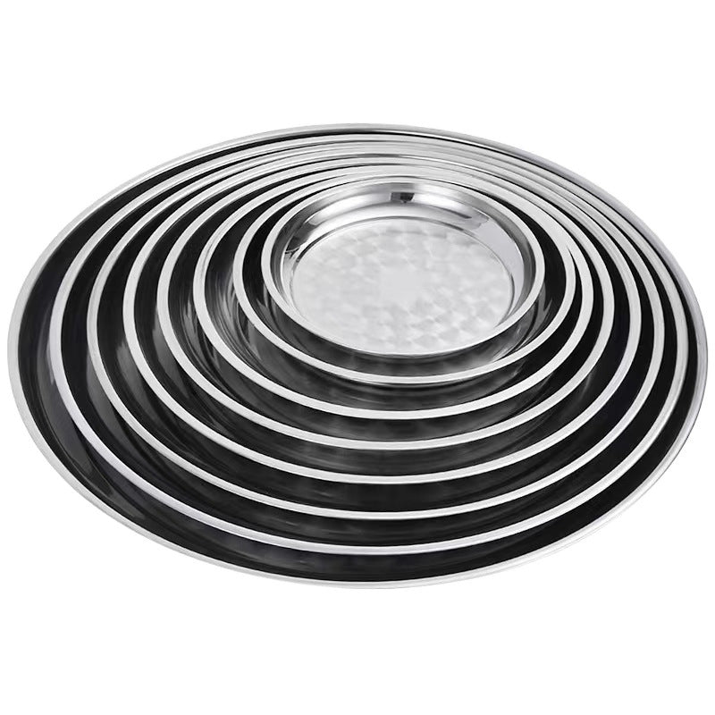 Round Stainless Steel Serving Platter
