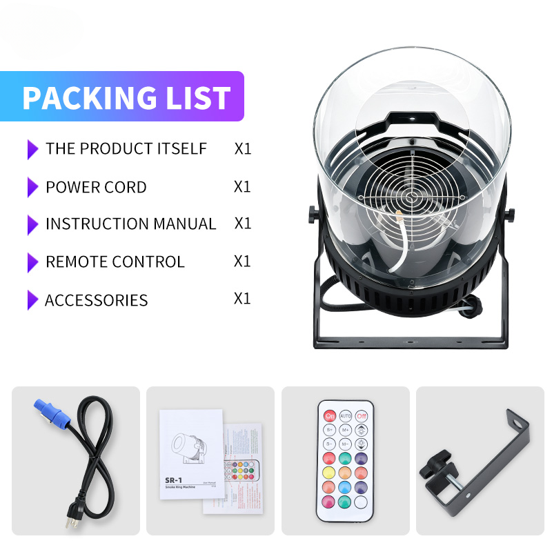 DMX512 Smoke Ring Machine — Fog Vortex Cannon for Stage & DJ