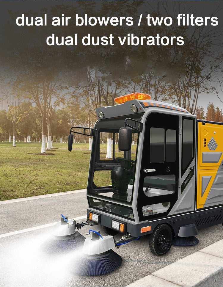 Ride-On Electric Floor Sweeper — 48V Industrial Road Sweeper