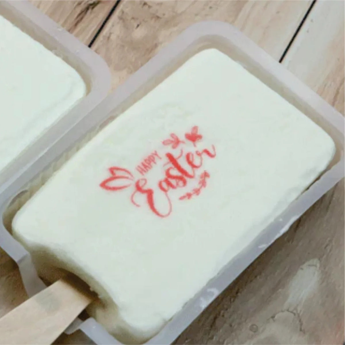 Edible ink design printed on ice cream