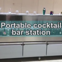 Stainless Steel Mobile Bar Station — Refrigerated Cocktail Cart video preview