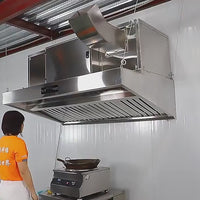 Wall-Mounted Commercial Range Hood — Stainless Steel, 6000 m³/h video preview