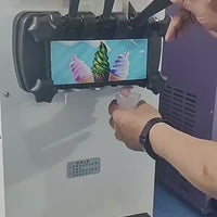 Commercial Soft Serve Ice Cream Machine — 3 Flavors, Stainless Steel video preview