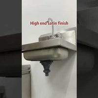 Wall-Mount Commercial Hand Sink — 304 Stainless Steel with Splash Guard video preview