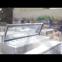 Refrigerated Pizza &amp; Sandwich Prep Table — Countertop Salad Prep Cooler video preview