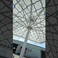 Outdoor Restaurant Umbrella with Aluminum Shaft and Marble Base video preview