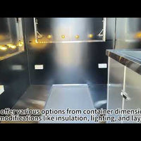 Vista previa del vídeo de Bar en contenedor y cafetería — unidad prefabricada de diseño europeo