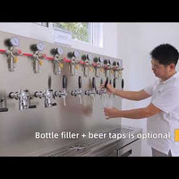 12-Tap Wall-Mounted Draft Beer Cooler with Rinsers video preview