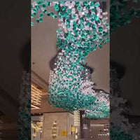 Green Glass Pendant Chandelier for Lobbies &amp; Hotels video preview